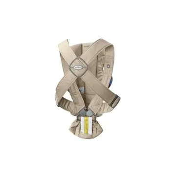 BabyBjörn Baby Carrier Mini, Beige, Woven | Newborn Carrier (7-25 lbs), Ergonomic, Easy-to-Use