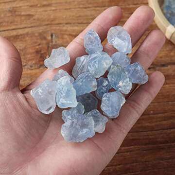 Apengshi 1/2 lb（230g) Natural Celestite About 0.59-1.18in Healing Crystal Tumbled Rough Stone Chak...
