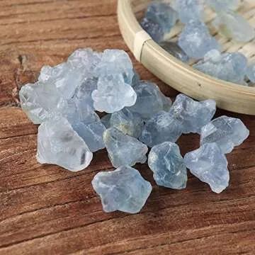 Apengshi 1/2 lb（230g) Natural Celestite About 0.59-1.18in Healing Crystal Tumbled Rough Stone Chakra Raw Stone Meditation Reiki Collection