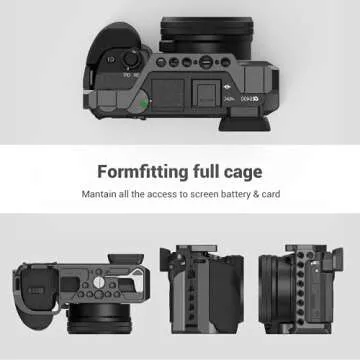 Bundle: SmallRig Cage with Silicone Handgrip for Sony A6100, A6300 and A6400 and SmallRig NP-FW50 Camera Battery and Charger Set