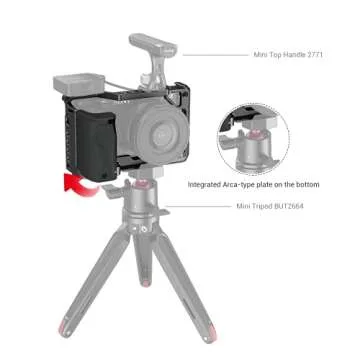 Bundle: SmallRig Cage with Silicone Handgrip for Sony A6100, A6300 and A6400 and SmallRig NP-FW50 Camera Battery and Charger Set