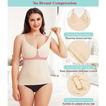 LODAY Compression Tank Tops for Women Seamless Shapewear