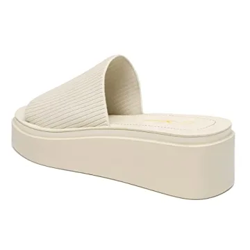 Athlefit Women's Slip On Comfort Platform Sandals