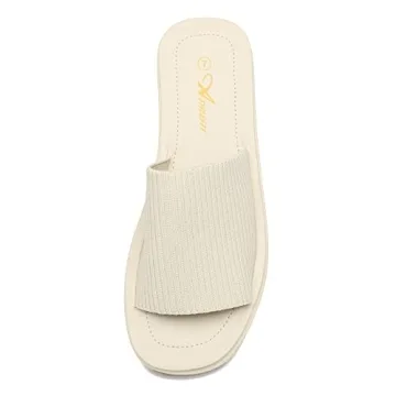 Athlefit Women's Slip On Comfort Platform Sandals