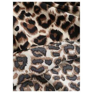 GORGLITTER Women's Summer 2 Piece Outfits Y2k Crop Tube Tops Cheetah Print Skirt Set Mini Skirts Beach Sets Black and Brown X-Small