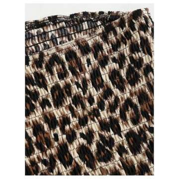 GORGLITTER Women's Summer 2 Piece Outfits Y2k Crop Tube Tops Cheetah Print Skirt Set Mini Skirts Beach Sets Black and Brown X-Small