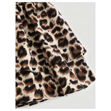 GORGLITTER Women's Summer 2 Piece Outfits Y2k Crop Tube Tops Cheetah Print Skirt Set Mini Skirts Beach Sets Black and Brown X-Small