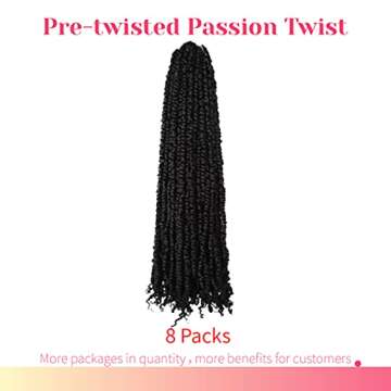 BOHOBABE 30" Crochet Passion Twist Braiding Hair - 8 Packs