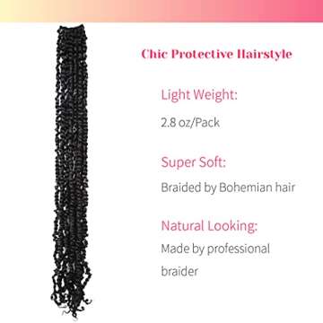 BOHOBABE 30" Crochet Passion Twist Braiding Hair - 8 Packs
