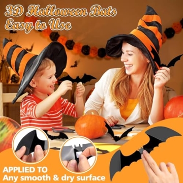 LUDILO Bats Halloween Decorations - 100pcs 3D Wall Bats
