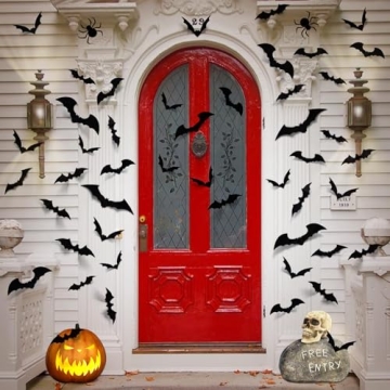 LUDILO Bats Halloween Decorations - 100pcs 3D Wall Bats