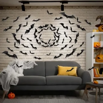 LUDILO Bats Halloween Decorations - 100pcs 3D Wall Bats