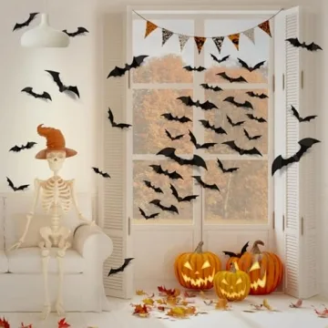LUDILO Bats Halloween Decorations - 100pcs 3D Wall Bats
