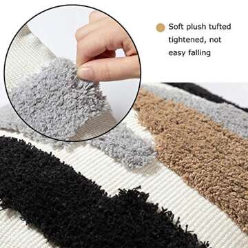 Naisian METERO Boho Throw Pillow, Tribal Pillow Cover, Cotton Woven Moroccan Pillows for Bedroom Living Room Sofa Couch Square 18"x18"