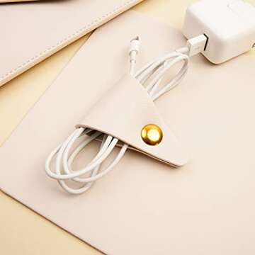 Benfan Laptop Sleeve 15 Inch Compatible with New MacBook Pro 15, MacBook Pro 16, Surface Book 15, Dell XPS 15 with Small Pouch, Mouse Pad and Cord Organizer, Color White