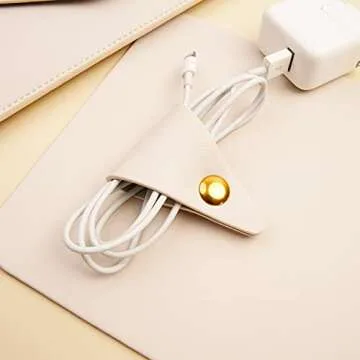 Benfan Laptop Sleeve 15 Inch Compatible with New MacBook Pro 15, MacBook Pro 16, Surface Book 15, Dell XPS 15 with Small Pouch, Mouse Pad and Cord Organizer, Color White