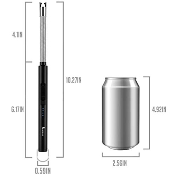 SUPRUS Electric Lighter USB Type C Rechargeable Flexible Neck Black