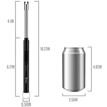 SUPRUS Electric Lighter USB Type C Rechargeable Flexible Neck Black