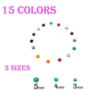 Self-Adhesive Rhinestone Stickers,15 Colors 900pcs,DIY Face Gems Body Stickers Nail Makeup 3mm 4mm 5mm Festival Carnival Embellishments for Crafts 1pcs