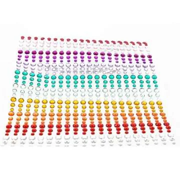 Self-Adhesive Rhinestone Stickers,15 Colors 900pcs,DIY Face Gems Body Stickers Nail Makeup 3mm 4mm 5mm Festival Carnival Embellishments for Crafts 1pcs