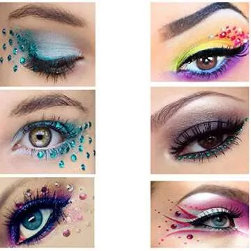 Self-Adhesive Rhinestone Stickers,15 Colors 900pcs,DIY Face Gems Body Stickers Nail Makeup 3mm 4mm 5mm Festival Carnival Embellishments for Crafts 1pcs