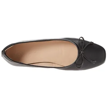 The Drop Women's Stylish Pepper Ballet Flats with Bow Black