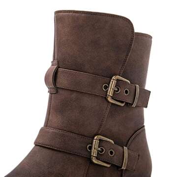 Stylish GLOBALWIN Women's Fur Lined Combat Boots for Winter