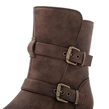 Stylish GLOBALWIN Women's Fur Lined Combat Boots for Winter