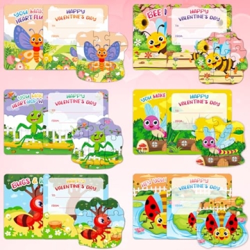 Valentine’s Day Cards and Puzzle Sets for Kids Toddler Gifts