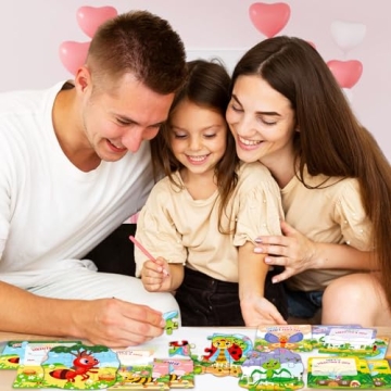 Valentine’s Day Cards and Puzzle Sets for Kids Toddler Gifts