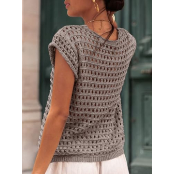 Saodimallsu Womens Lightweight Knit Crochet Shrug Cardigan