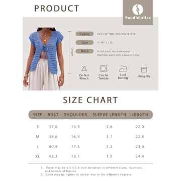 Saodimallsu Womens Lightweight Knit Crochet Shrug Cardigan