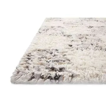 Loloi Angela Rose Amira Collection, Ivory & Granite, 9'-2" x 12'-6" Area Rug – Extra Plush Moroccan Rugs for Living Room Bedroom Entryway & Hallway No Shed High Traffic Area Home Decor Rug