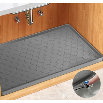 Winisok Waterproof Under Sink Mat -34” x 22” Cabinet Liner for Kitchen