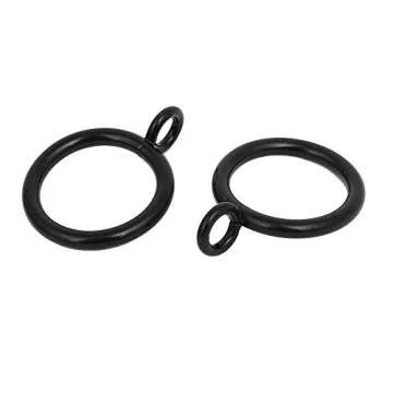 Jocon HD6038Q Pack of 28 Drapery Curtain Rings, Eyelet Rings, 1.5 Inch Inner Diameter (28, Black)