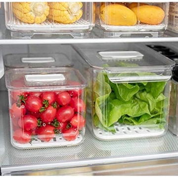 Slideep Fridge Produce Saver Food Storage Bins, 6 Pack