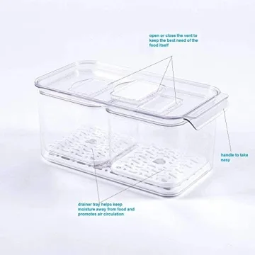 Slideep Fridge Produce Saver Food Storage Bins, 6 Pack