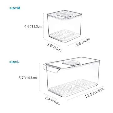Slideep Fridge Produce Saver Food Storage Bins, 6 Pack