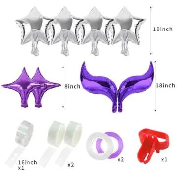 RUBFAC Mermaid Balloon Garland Kit for Parties