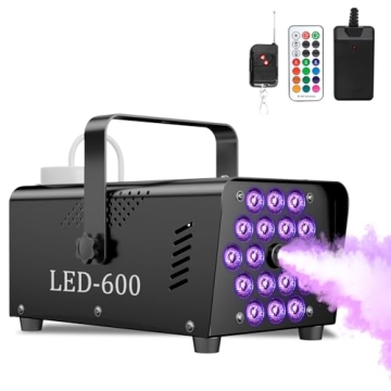 MLIKOEU Fog Machine with LED Lights & Remote Control for Events