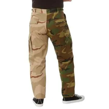 Rothco Two-Tone Camo Tactical BDU Pants - Rugged Outdoor Hiking Camping Cargos (US, Alpha, Large, Re...