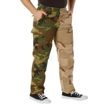 Rothco Two-Tone Camo Tactical BDU Pants - Rugged Outdoor Hiking Camping Cargos (US, Alpha, Large, Regular, Regular, Woodland/Tri-Color Camo)