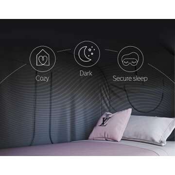 Skywin Bed Tent Twin - Pop Up Privacy Tent for Twin Bed, Collapsible, Breathable, Light Reducing Pongee Bed Canopy for Warm and Cozy Night, Black For 1 Person