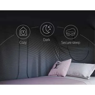 Skywin Bed Tent Twin - Pop Up Privacy Tent for Twin Bed, Collapsible, Breathable, Light Reducing Pongee Bed Canopy for Warm and Cozy Night, Black For 1 Person