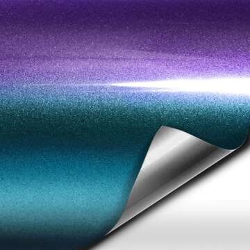 VViViD+ Gloss Metallic Chameleon Blue to Purple Color-Shift Vinyl Wrap (1ft x 5ft)
