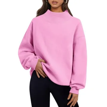 Trendy Queen Womens Oversized Sweatshirts Turtleneck Pullover Long Sleeve Hoodies Tops Fall Fashion ...