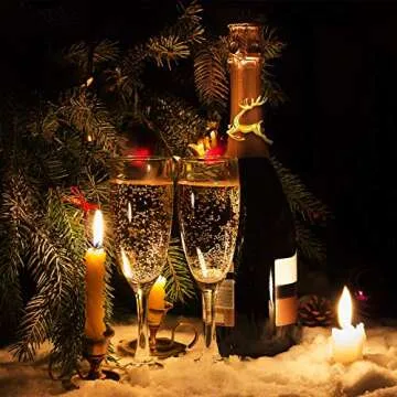 WILLBOND 12 Pieces Deer Napkin Rings Christmas Antler Napkin Ring Holders Reindeer Napkin Buckle for Cloth Napkins Holiday Dinners Parties, Wedding Adornment, Table Decoration Accessories (Gold)