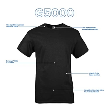Gildan Black Heavy Cotton T-Shirt G5000 10-Pack
