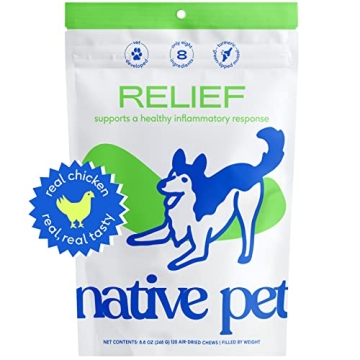 Native Pet Relief Chews - Natural Dog Joint Relief with Turmeric & Green Lipped Mussels - 120 Chews