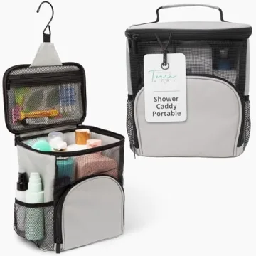 TERRA HOME Shower Bag - Travel Shower Caddy - Large Capacity with Quick Dry Features